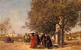 Famous Park Paintings - The Greeting In The Park
